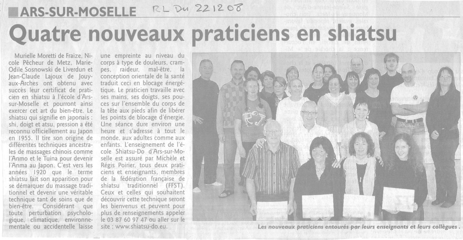 Praticiens certifiés en 2008